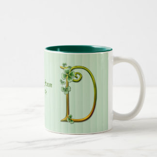 Tasse 2 Couleurs Monogramme d'or irlandais D - Personnaliser