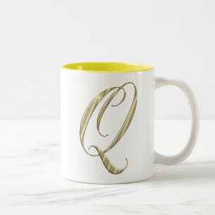 Tasse 2 Couleurs Monogramme d'or Q initiales marchandise