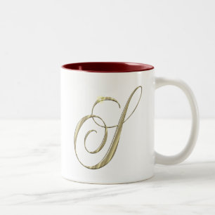 Tasse 2 Couleurs Monogramme d'or S initiales marchandise