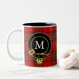 Tasse 2 Couleurs Monogramme écossais de crête de clan Tartan