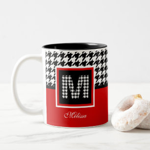 Tasse 2 Couleurs Monogramme et pied de lit classique   Blanc noir r