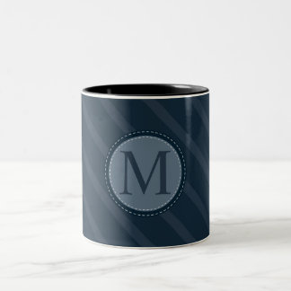 Tasse 2 Couleurs Monogramme fait sur commande élégant de cercle de