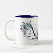 Monogramme floral mystique initial - Lettre A