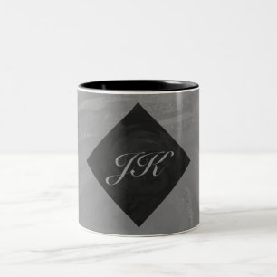 Tasse 2 Couleurs Monogramme gris ardoise
