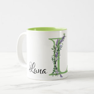 Tasse 2 Couleurs Monogramme L Lavande Eucalyptus