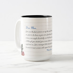 Tasse 2 Couleurs Monogramme minimaliste moderne Collage photo perso