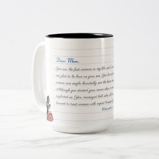 Tasse 2 Couleurs Monogramme minimaliste moderne Collage photo perso