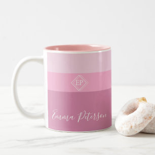 Tasse 2 Couleurs Monogramme minimaliste personnalisable