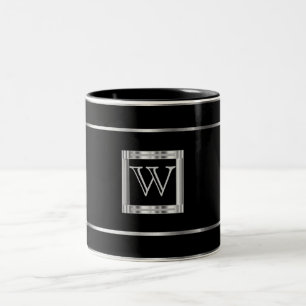Tasse 2 Couleurs Monogramme noir et argent
