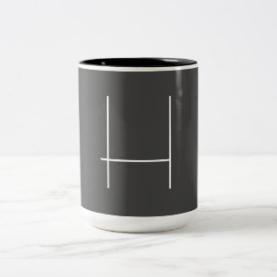 Tasse 2 Couleurs Monogramme Nom propre Initiale moderne minimaliste