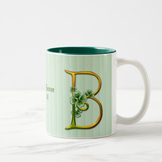 Tasse 2 Couleurs Monogramme or irlandais B (Droit)