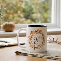 Monogramme personnalisé de feuillage d'automne