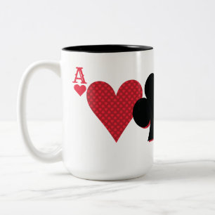 Tasse 2 Couleurs Monogramme personnalisé Pont et Poker pour cartes