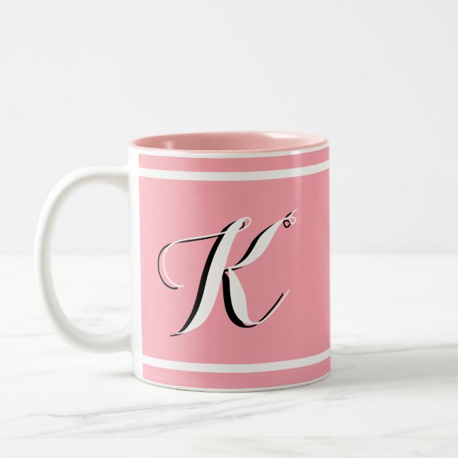 Tasse 2 Couleurs Monogramme rose (Gauche)