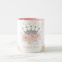 Monogramme royal princesse royale d'argent rose pâ
