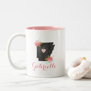Tasse 2 Couleurs Monogramme Tendance Arkansas État Cœur Amovible Vi