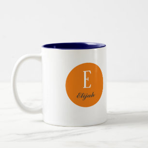 Tasse 2 Couleurs monogramme Twilight nom customisé et initiale