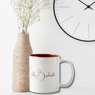 Tasse 2 Couleurs Monogramme Typographie initiale Moderne Simple