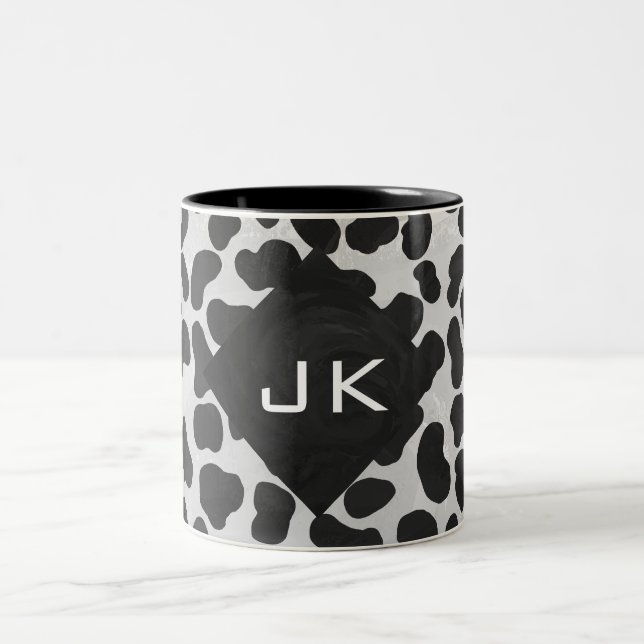 Tasse 2 Couleurs Monographie dalmate noir et blanc (Centre)
