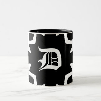Tasse 2 Couleurs Monographie gothique noir et blanc élégant