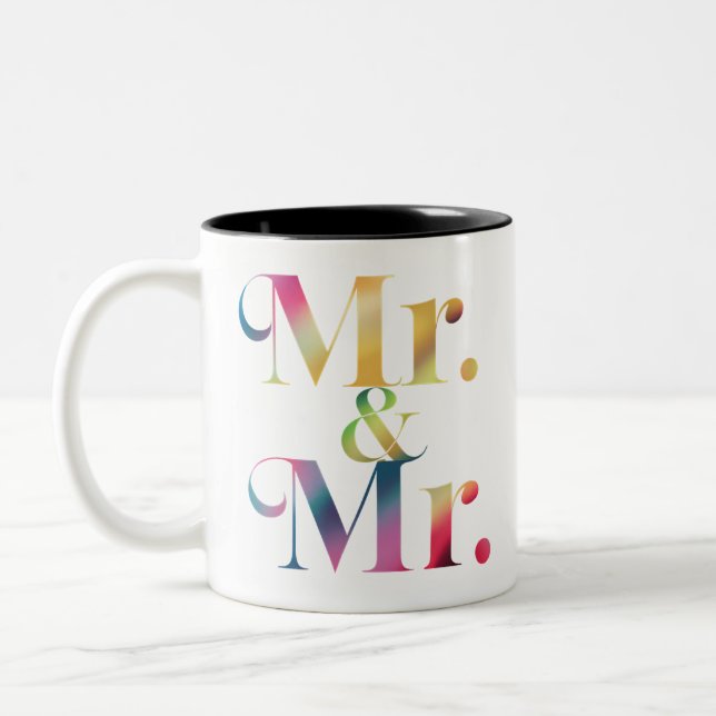 Tasse 2 Couleurs Monsieur et Monsieur Gay Enterrement de vie de gar (Gauche)