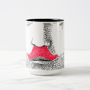 Tasse 2 Couleurs Monsieur vintage avec la moustache rose drôle