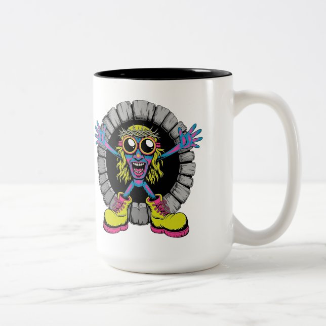 Tasse 2 Couleurs Monstre à couronne d'épines psychédélique (Droit)