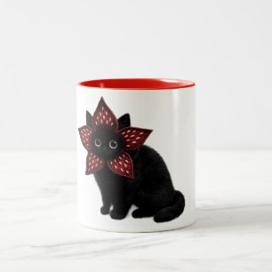 Tasse 2 Couleurs Monstre Inconnu Chat Noir   Art Félin Fantastique 