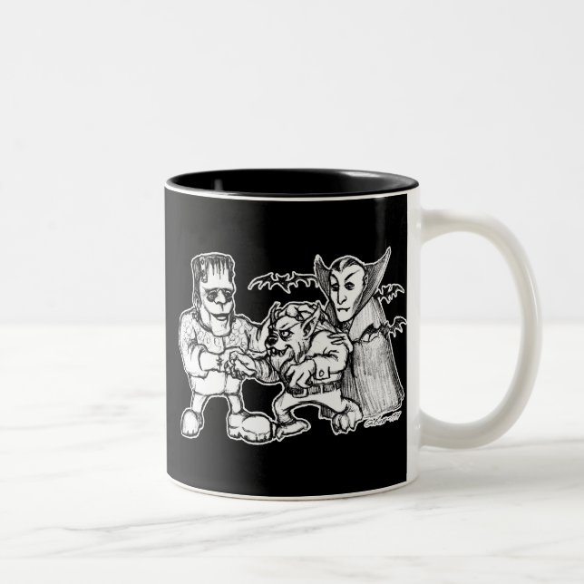 Tasse 2 Couleurs Monstres amusants (Droit)