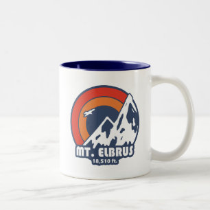 Tasse 2 Couleurs Mont Elbrus Russie Aigle solaire