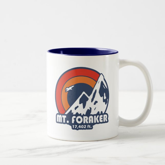 Tasse 2 Couleurs Mont Foraker Alaska Sun Eagle (Droit)