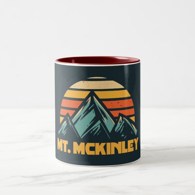 Tasse 2 Couleurs Mont McKinley Alaska Rétro Turquoise (Centre)