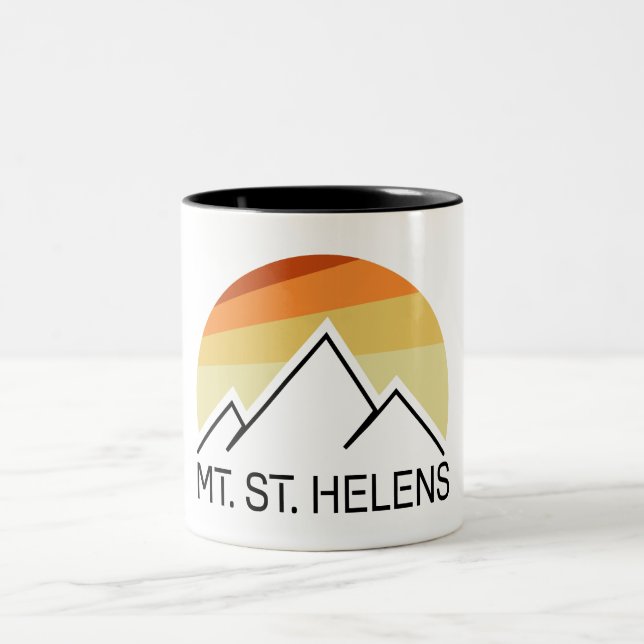 Tasse 2 Couleurs Mont St. Helens Washington Retro (Centre)