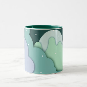 Tasse 2 Couleurs Montagne enneigée en hiver 