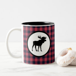 Tasse 2 Couleurs Montagne sauvage Moose Plaid