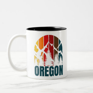 Tasse 2 Couleurs Montagnes de l'Oregon Rétro Vintage