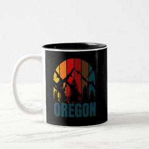 Tasse 2 Couleurs Montagnes de l'Oregon Vintage rétro