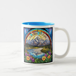 Tasse 2 Couleurs Montagnes du Grand Teton Montagne des Faux Verre
