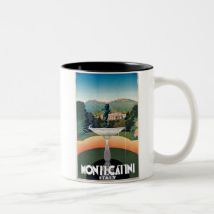 Tasse 2 Couleurs Montecatini, affiche de Vintage voyage de l'Italie
