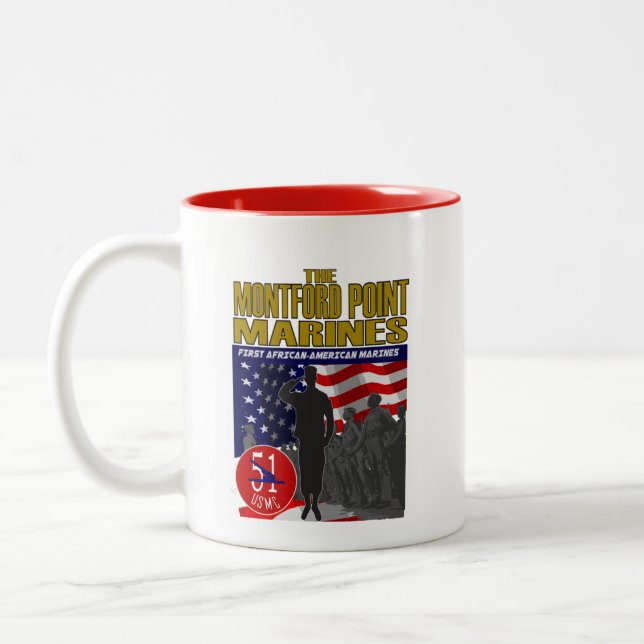 Tasse 2 Couleurs MONTFORD POINT MARINES : Premier mars afro-américa (Gauche)