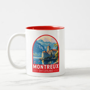 Tasse 2 Couleurs Montreux Suisse Travel Art Vintage