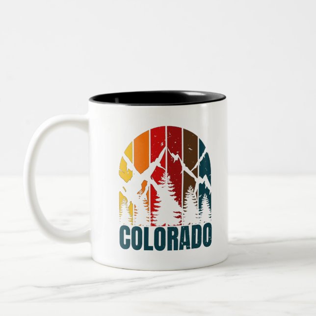 Tasse 2 Couleurs Monts du Colorado Rétro (Gauche)
