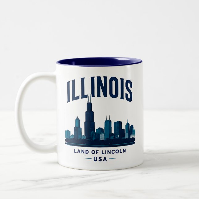 Tasse 2 Couleurs Monuments emblématiques de l'Illinois (Gauche)