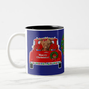 Tasse 2 Couleurs Moo-ry Noël Petit Camion Rouge