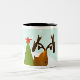 Tasse 2 Couleurs Moose de Noël