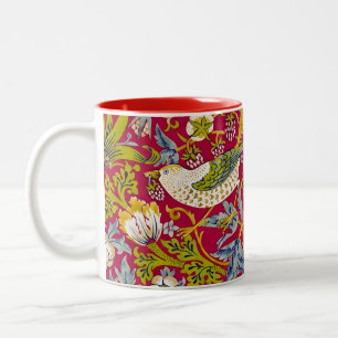 Tasse 2 Couleurs Morris Red Arrière - plan Strawberry Thief Motif