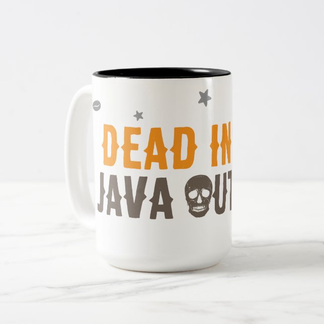 Tasse 2 Couleurs Mort à l'intérieur, Java à l'extérieur – Crâne de  (Devant gauche)