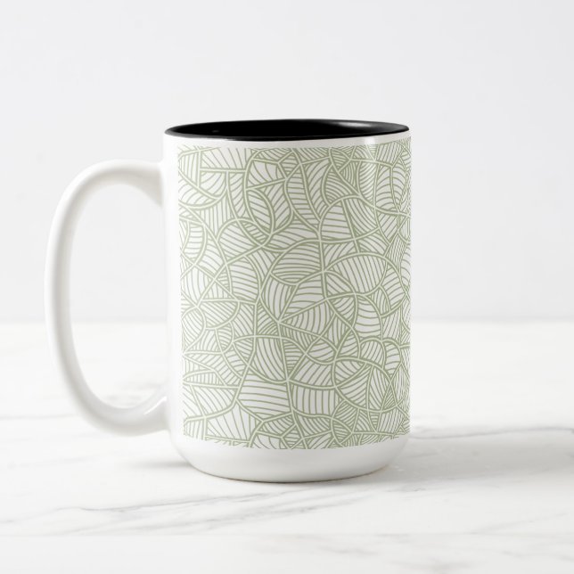 Tasse 2 Couleurs Mosaïque feuille aléatoire vert pâle (Gauche)