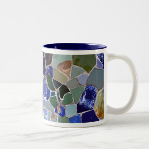 Tasse 2 Couleurs Mosaïques de bleu d'Antoni Gaudi