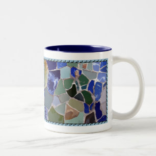 Tasse 2 Couleurs Mosaïques de bleu d'Antoni Gaudi